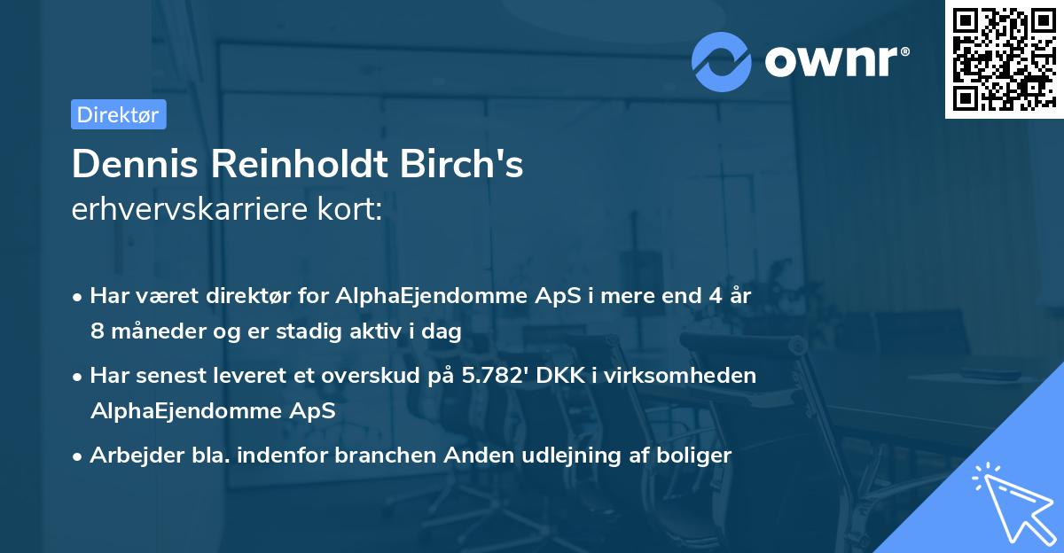 Dennis Reinholdt Birch's erhvervskarriere kort
