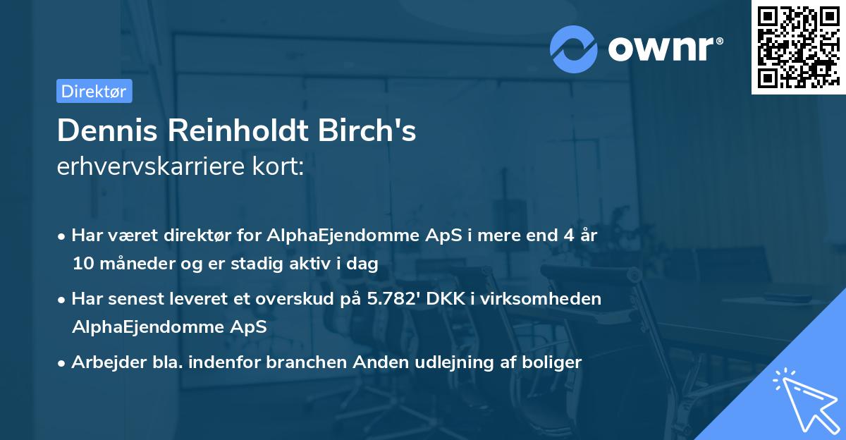 Dennis Reinholdt Birch's erhvervskarriere kort