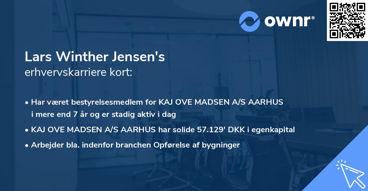 Lars Winther Jensen's erhvervskarriere kort