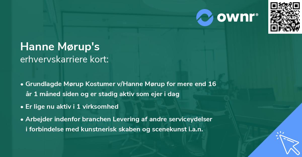 Hanne Mørup's erhvervskarriere kort