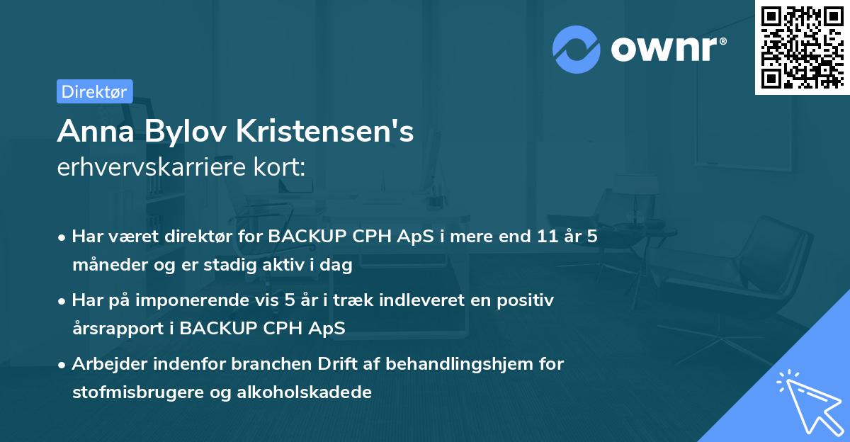 Anna Bylov Kristensen's erhvervskarriere kort
