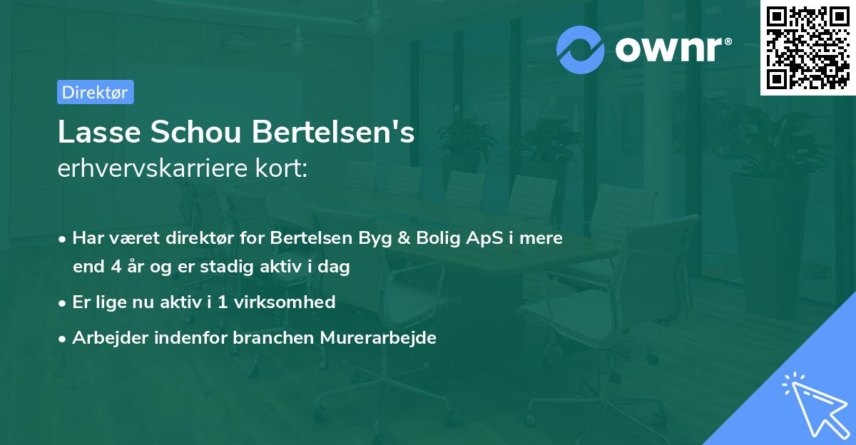 Lasse Schou Bertelsen's erhvervskarriere kort