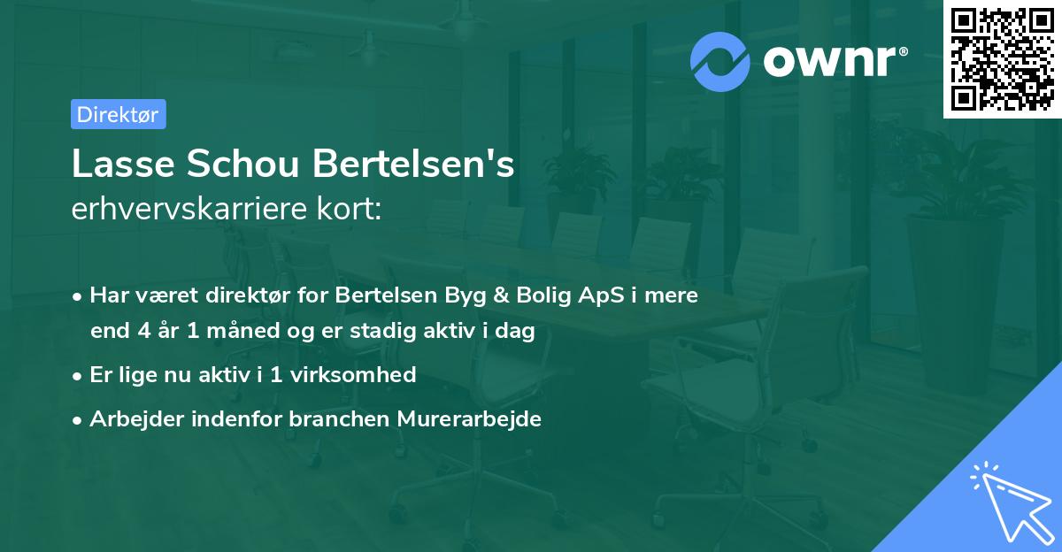 Lasse Schou Bertelsen's erhvervskarriere kort