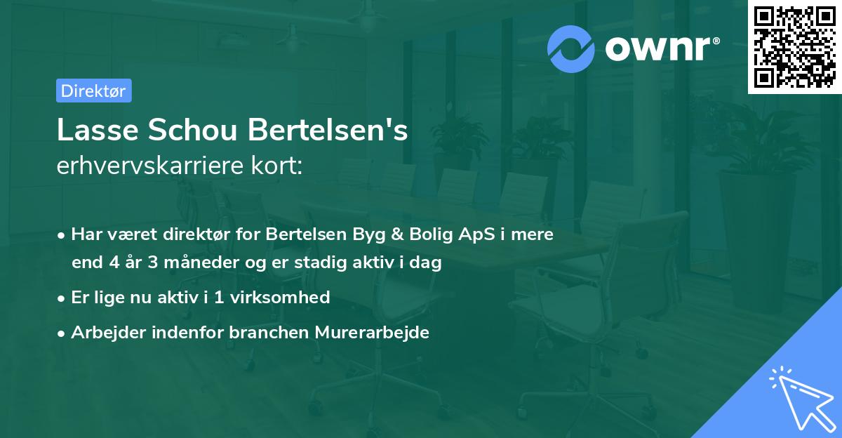Lasse Schou Bertelsen's erhvervskarriere kort