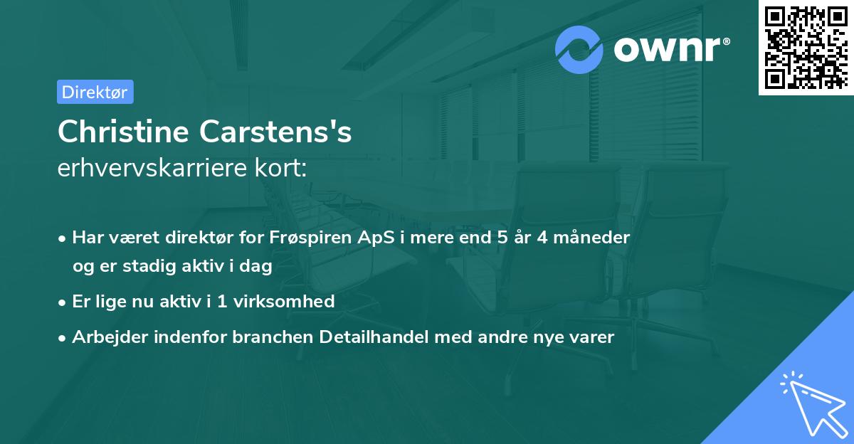 Christine Carstens's erhvervskarriere kort