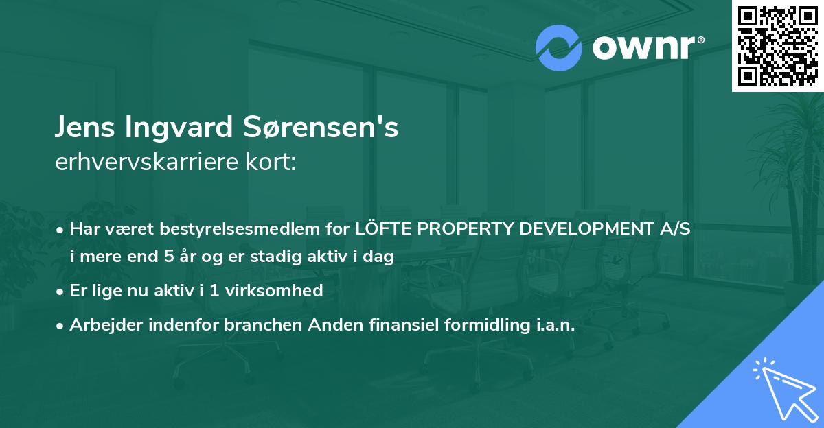 Jens Ingvard Sørensen's erhvervskarriere kort
