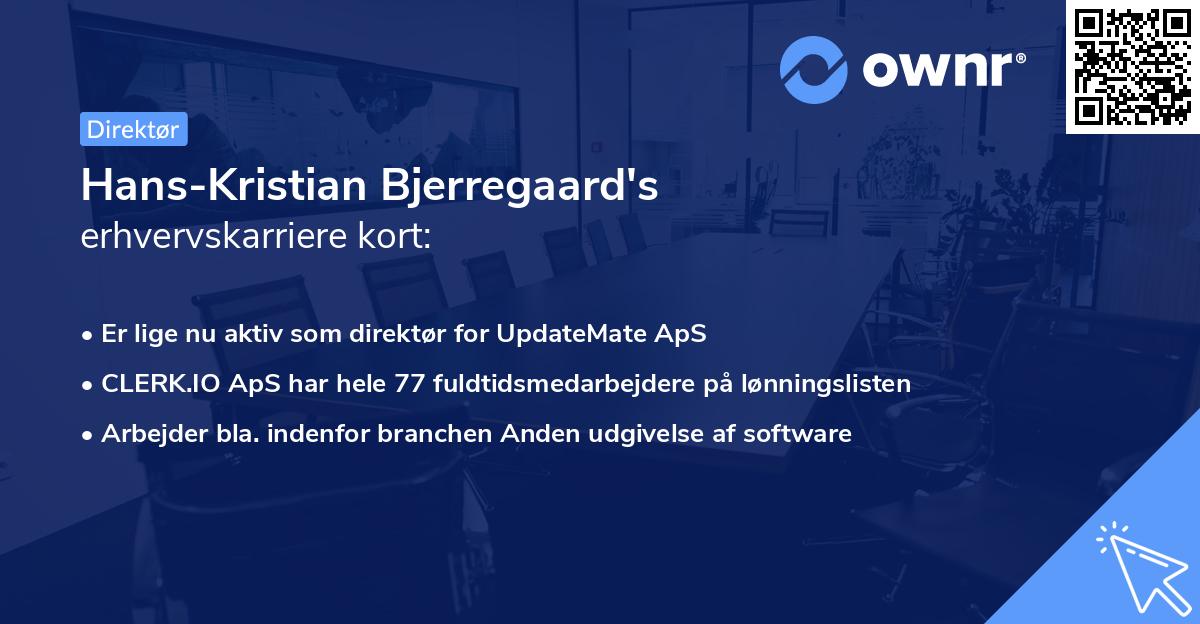 Hans-Kristian Bjerregaard's erhvervskarriere kort
