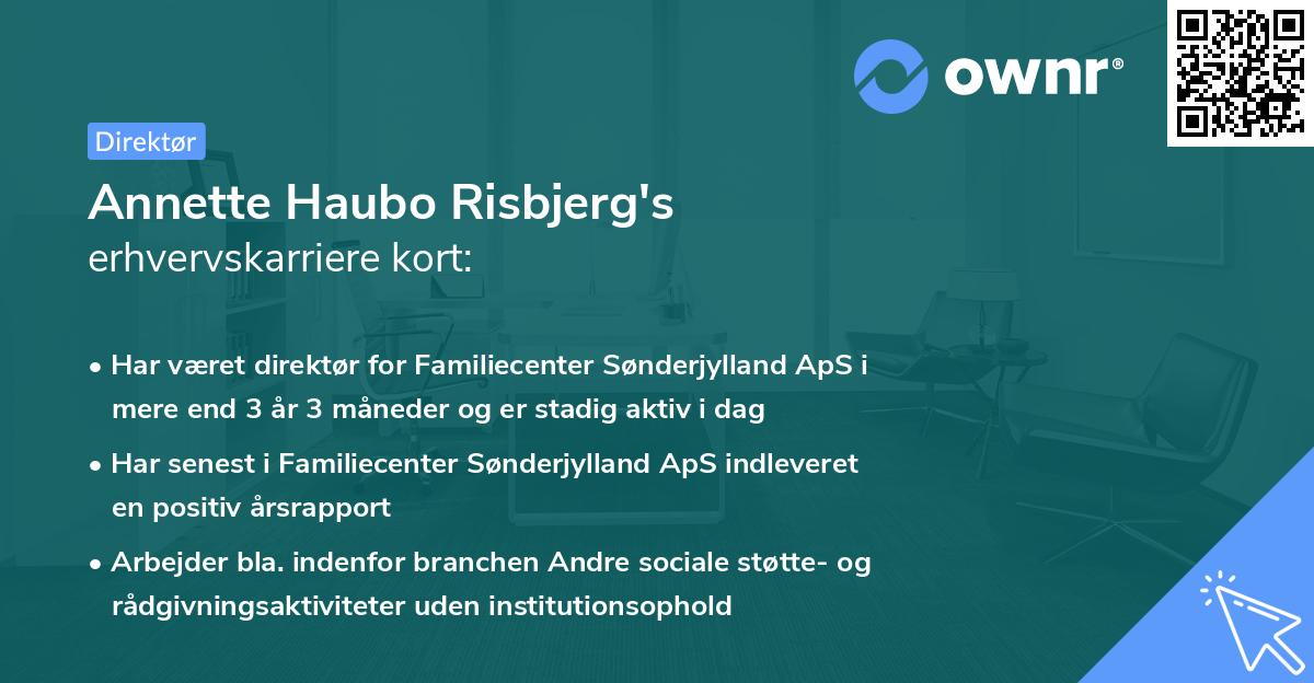 Annette Haubo Risbjerg's erhvervskarriere kort