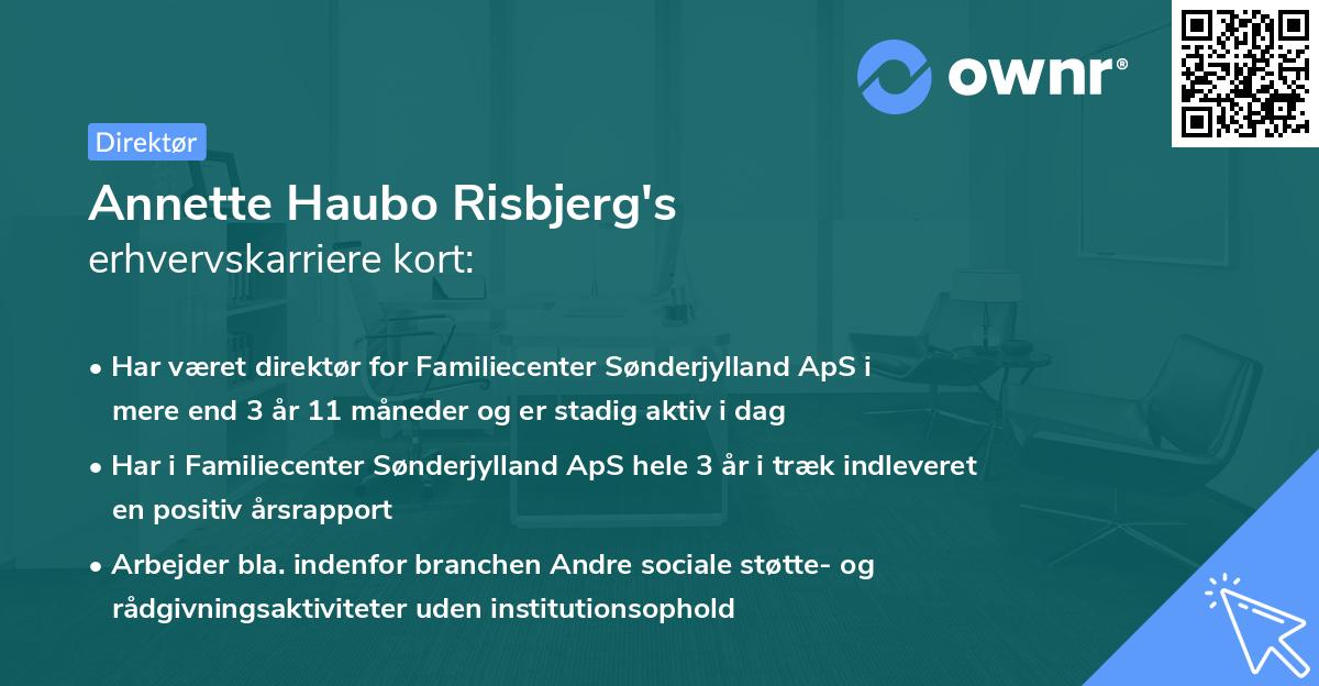 Annette Haubo Risbjerg's erhvervskarriere kort