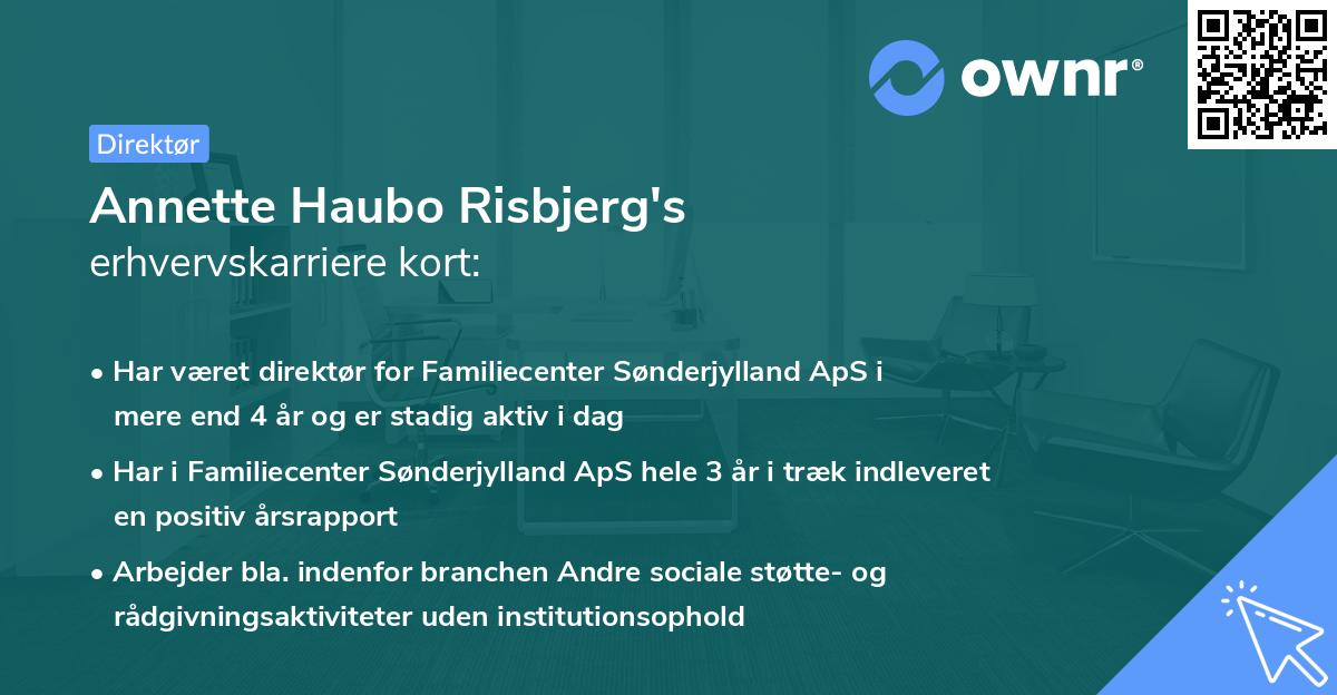 Annette Haubo Risbjerg's erhvervskarriere kort