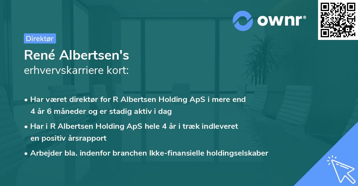 René Albertsen's erhvervskarriere kort