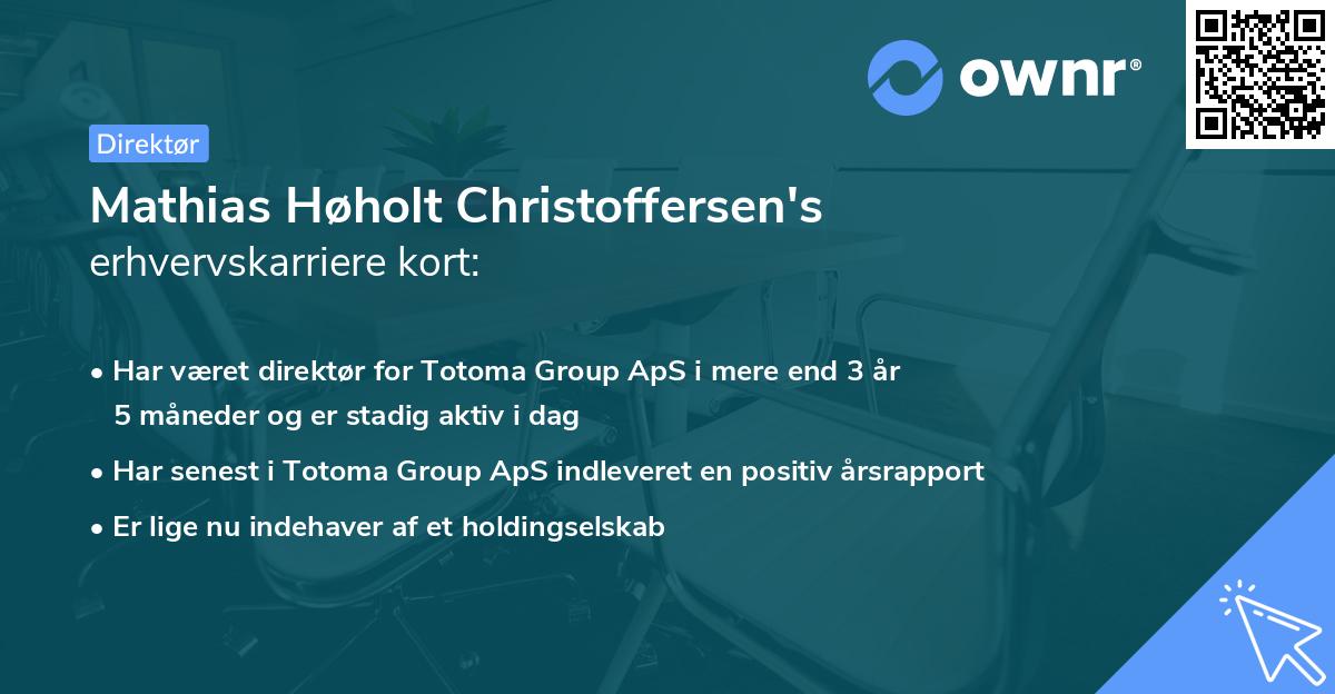 Mathias Høholt Christoffersen's erhvervskarriere kort