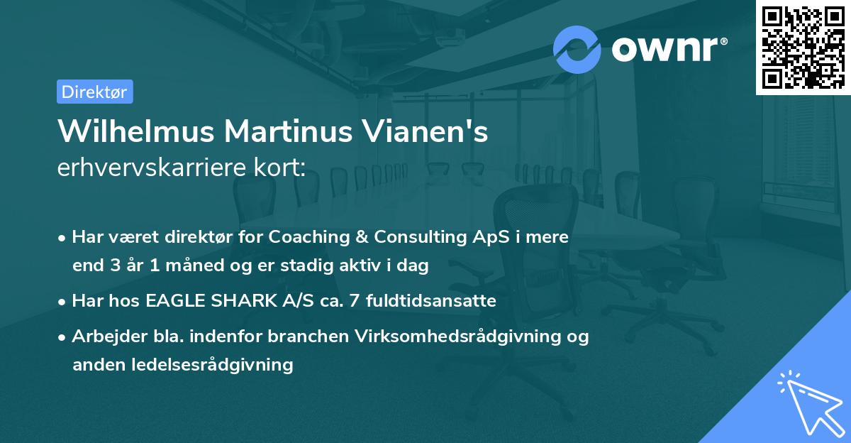 Wilhelmus Martinus Vianen's erhvervskarriere kort