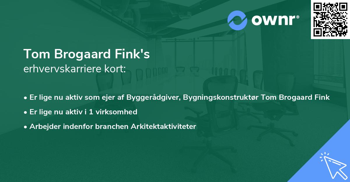 Tom Brogaard Fink's erhvervskarriere kort