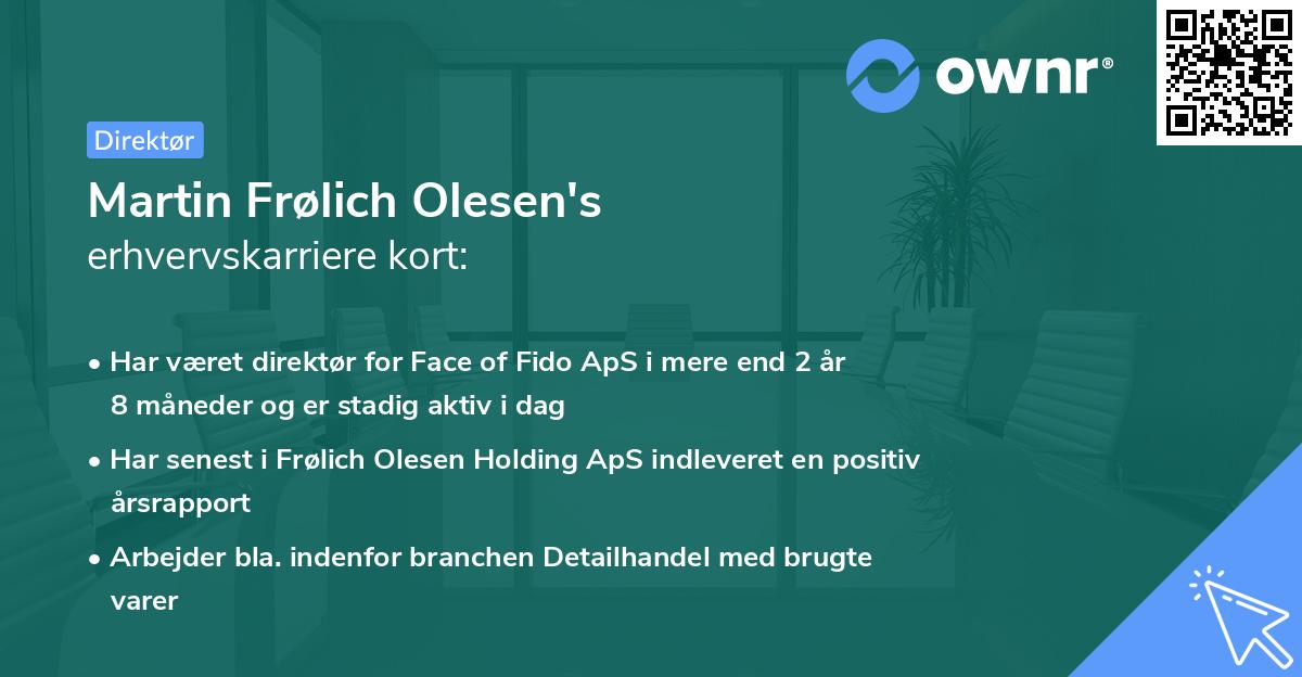 Martin Frølich Olesen's erhvervskarriere kort
