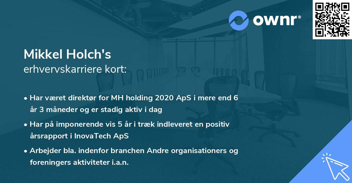 Mikkel Holch's erhvervskarriere kort