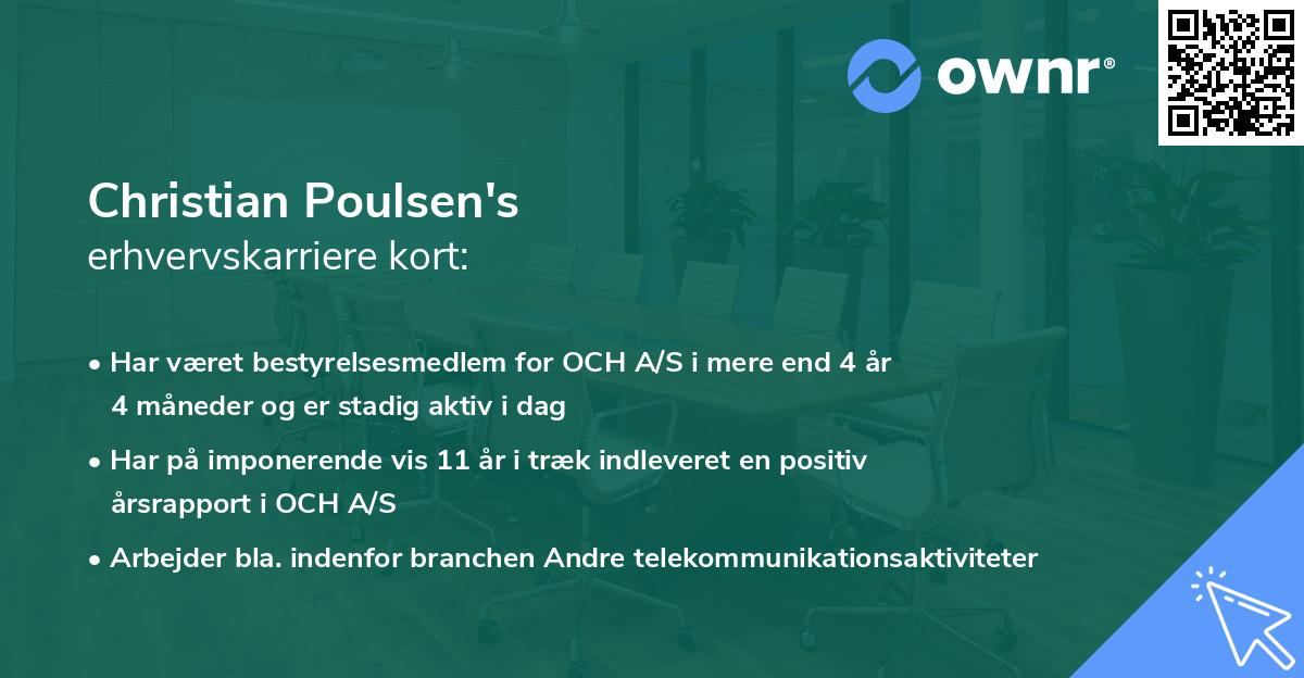 Christian Poulsen's erhvervskarriere kort