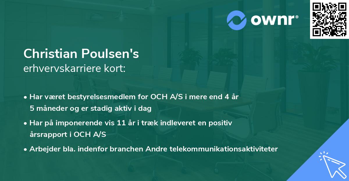 Christian Poulsen's erhvervskarriere kort