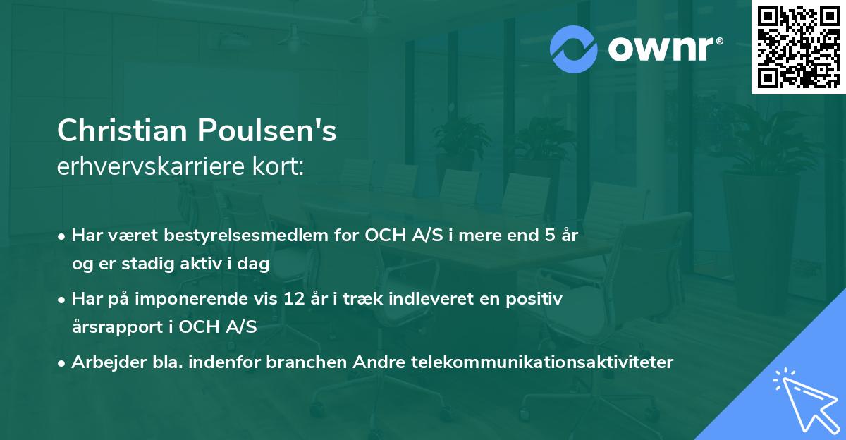 Christian Poulsen's erhvervskarriere kort