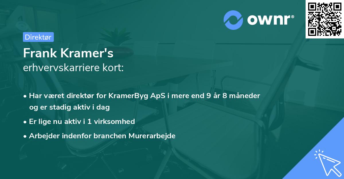 Frank Kramer's erhvervskarriere kort