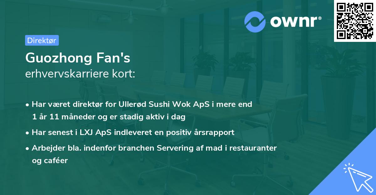 Guozhong Fan's erhvervskarriere kort
