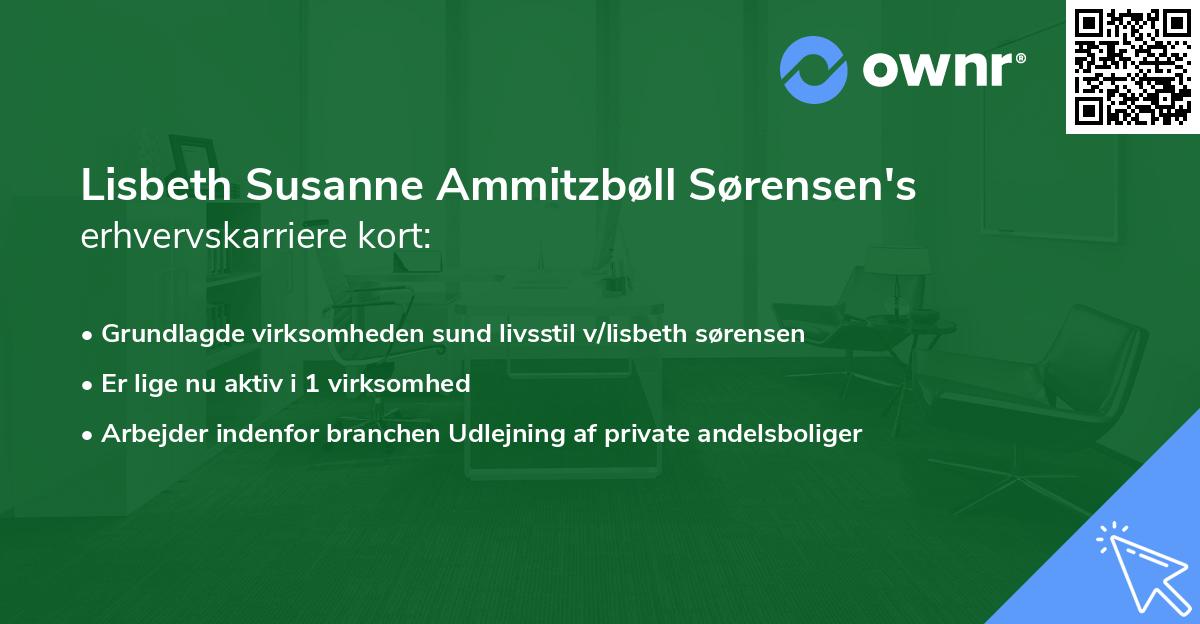 Lisbeth Susanne Ammitzbøll Sørensen's erhvervskarriere kort
