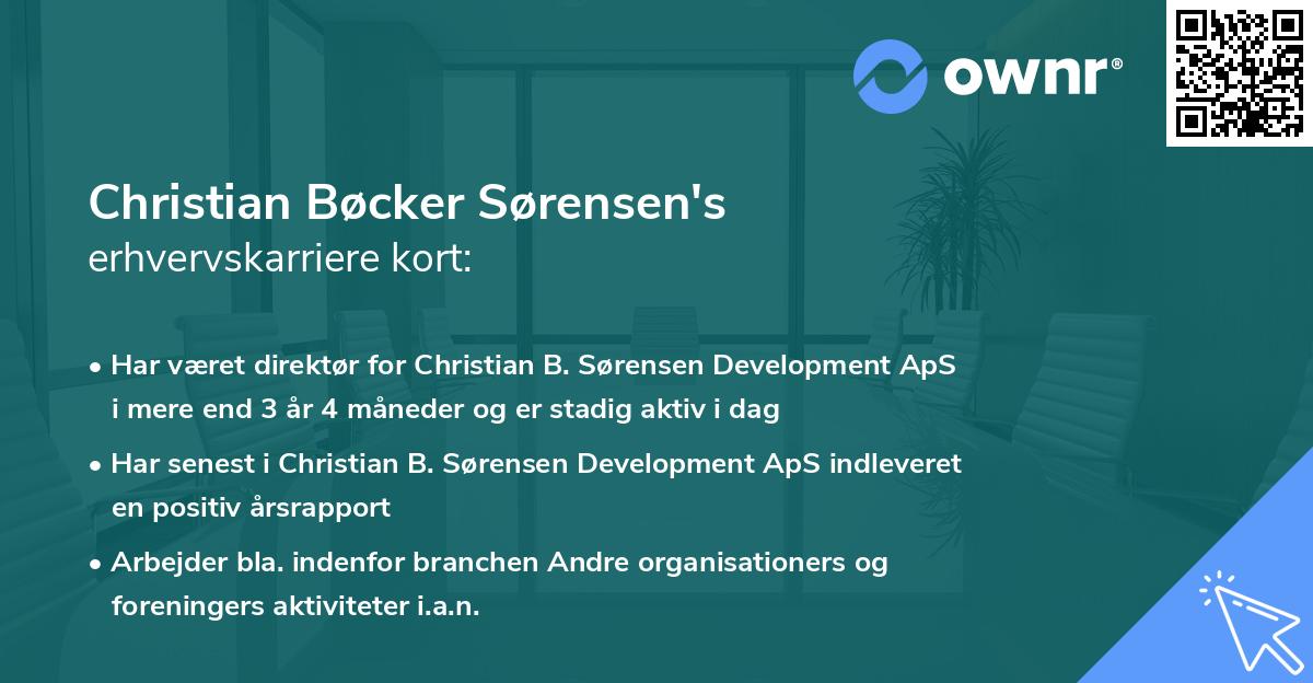 Christian Bøcker Sørensen's erhvervskarriere kort