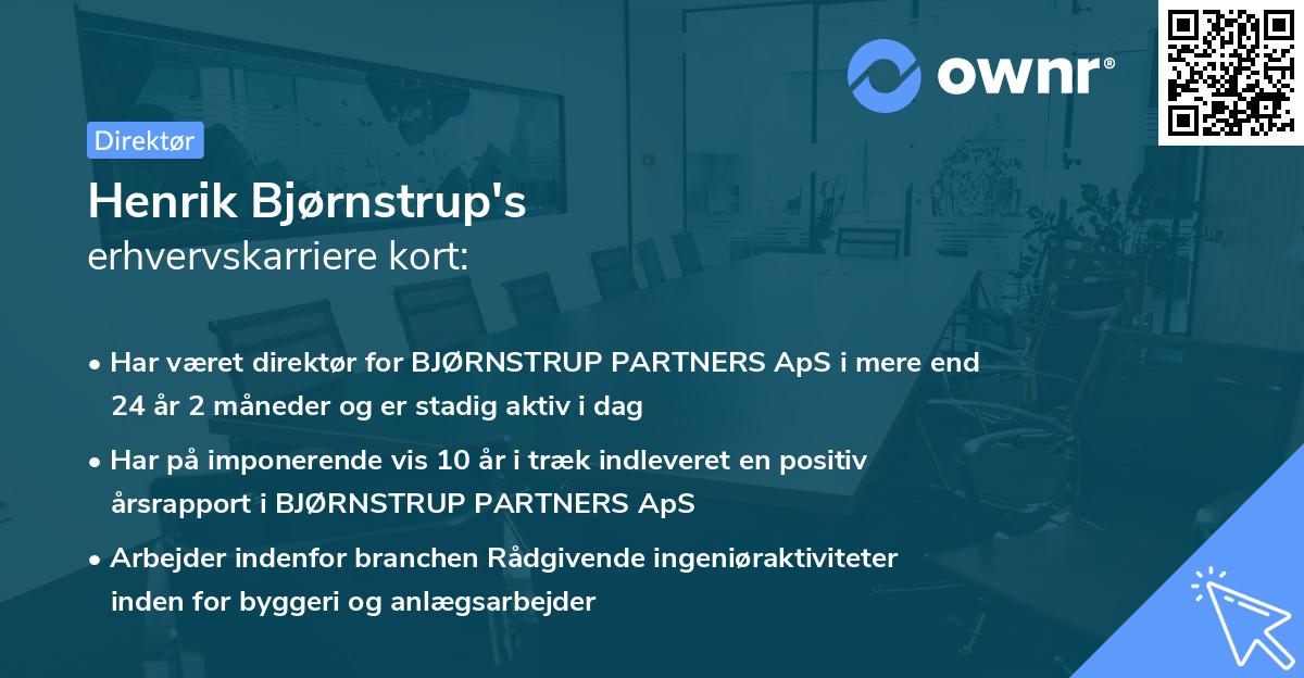 Henrik Bjørnstrup's erhvervskarriere kort