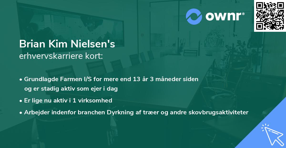 Brian Kim Nielsen's erhvervskarriere kort