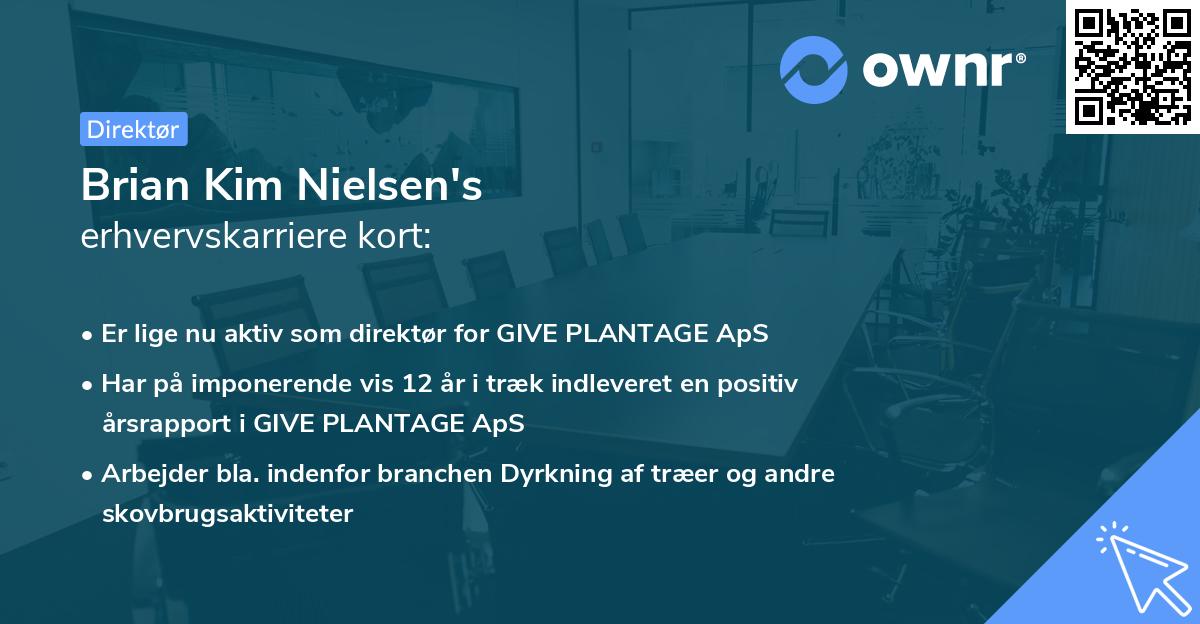 Brian Kim Nielsen's erhvervskarriere kort