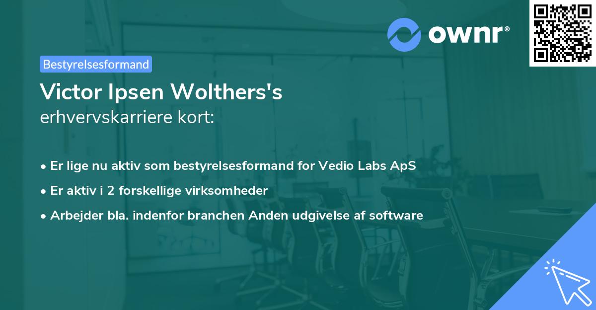 Victor Ipsen Wolthers's erhvervskarriere kort