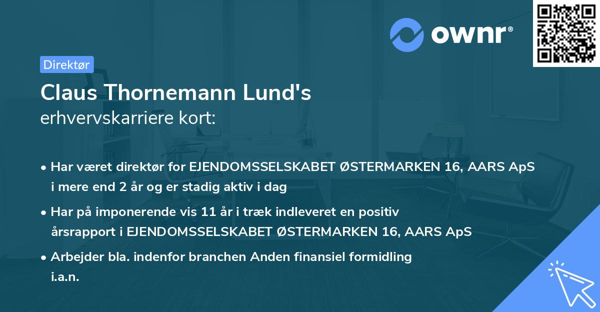 Claus Thornemann Lund's erhvervskarriere kort