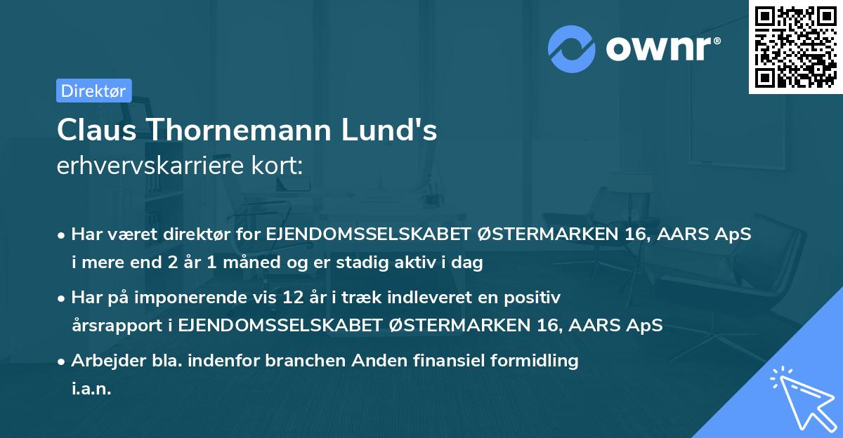 Claus Thornemann Lund's erhvervskarriere kort