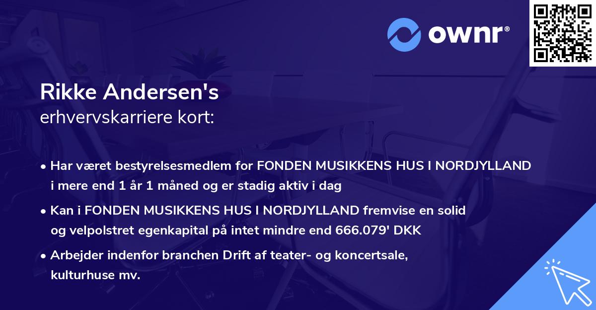 Rikke Andersen's erhvervskarriere kort