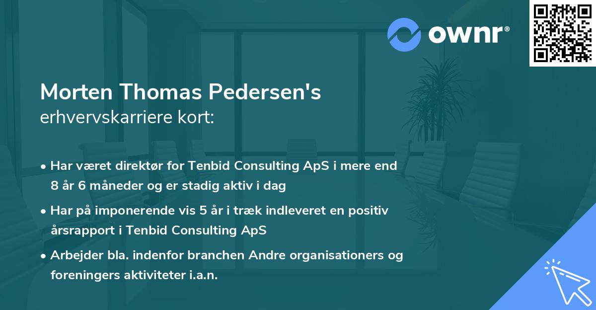 Morten Thomas Pedersen's erhvervskarriere kort