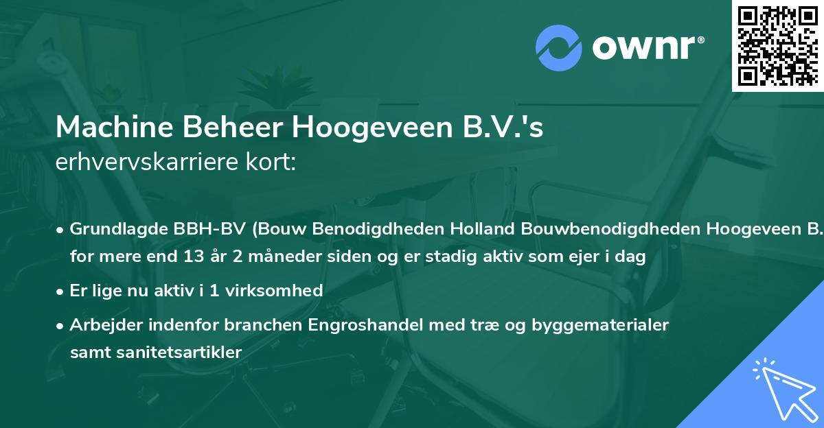 Machine Beheer Hoogeveen B.V.'s erhvervskarriere kort