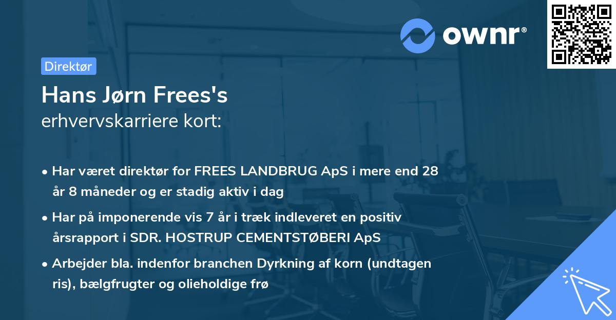 Hans Jørn Frees's erhvervskarriere kort