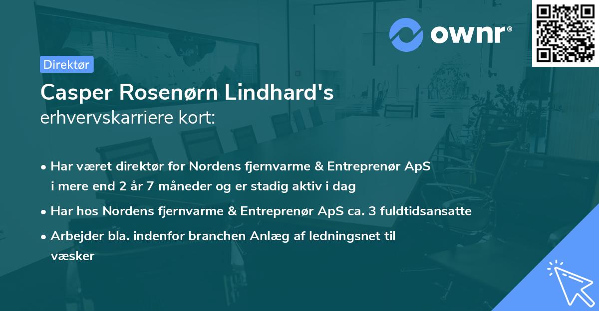 Casper Rosenørn Lindhard's erhvervskarriere kort