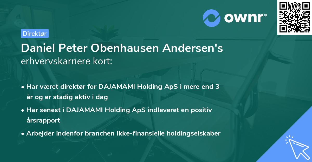 Daniel Peter Obenhausen Andersen's erhvervskarriere kort