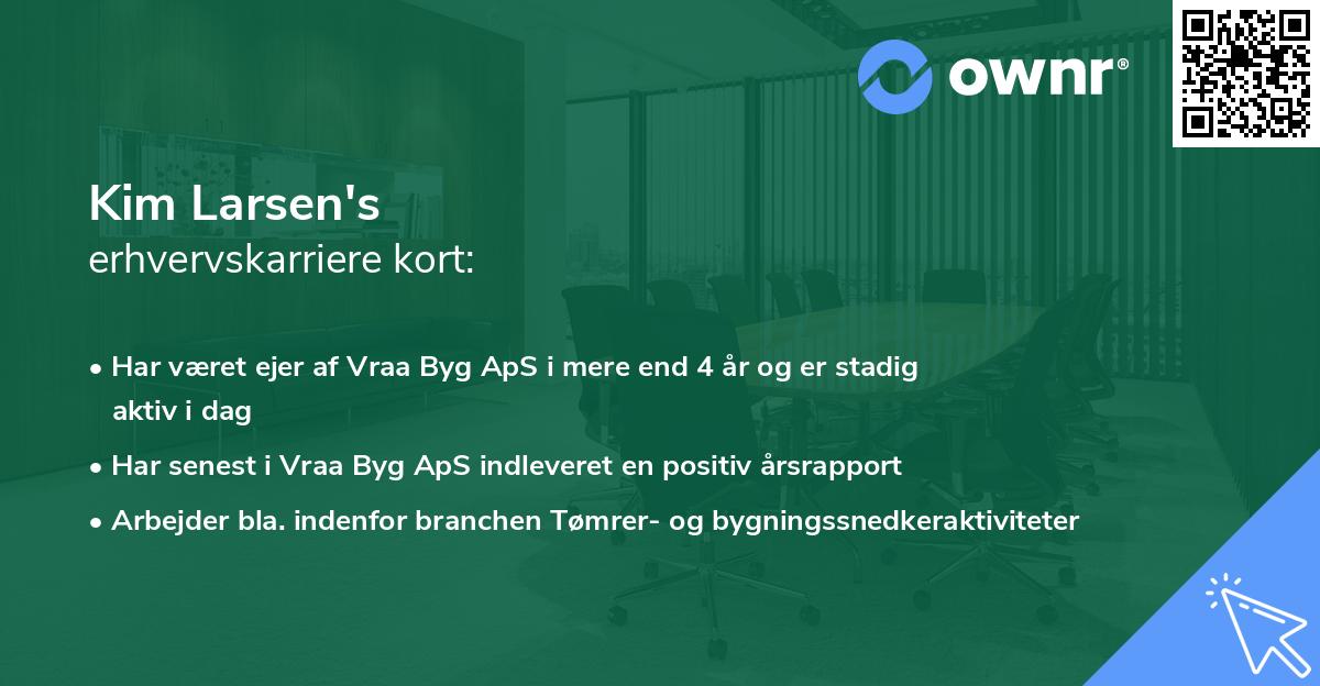 Kim Larsen's erhvervskarriere kort