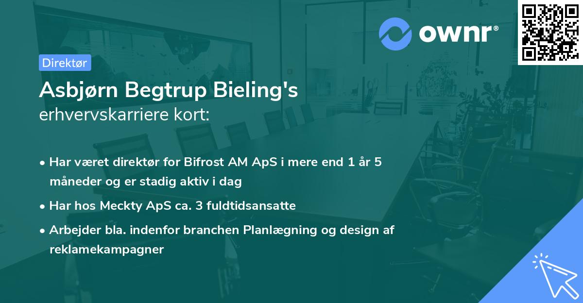 Asbjørn Begtrup Bieling's erhvervskarriere kort