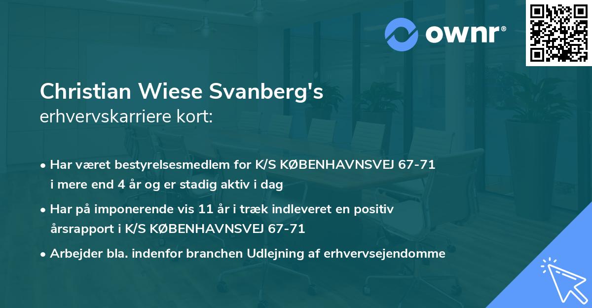 Christian Wiese Svanberg's erhvervskarriere kort