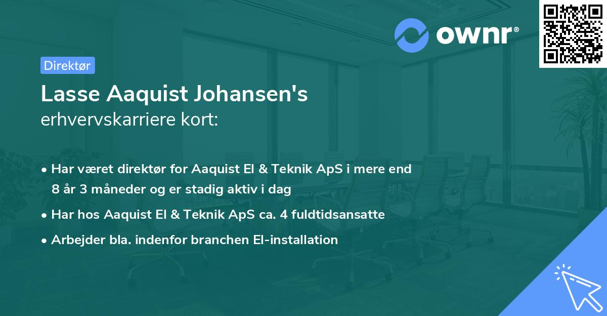 Lasse Aaquist Johansen's erhvervskarriere kort