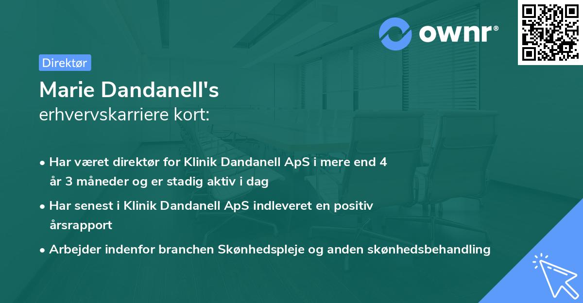 Marie Dandanell's erhvervskarriere kort