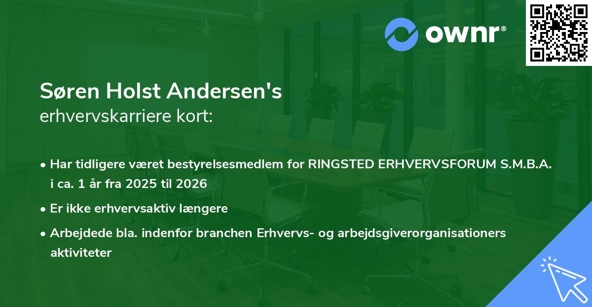 Søren Holst Andersen's erhvervskarriere kort