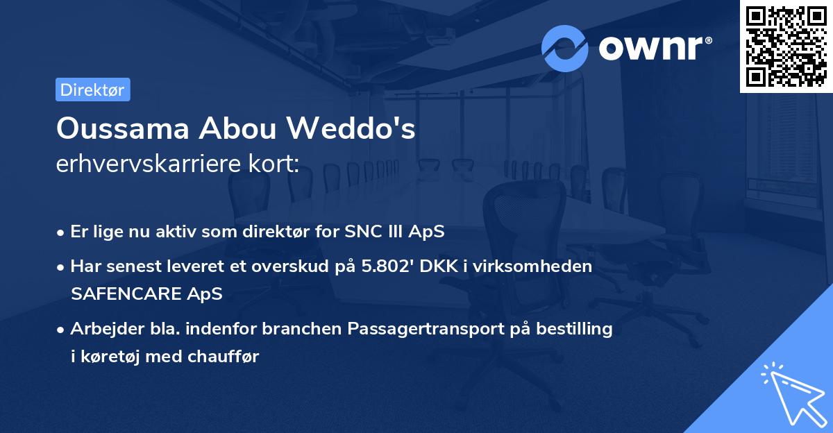 Oussama Abou Weddo's erhvervskarriere kort