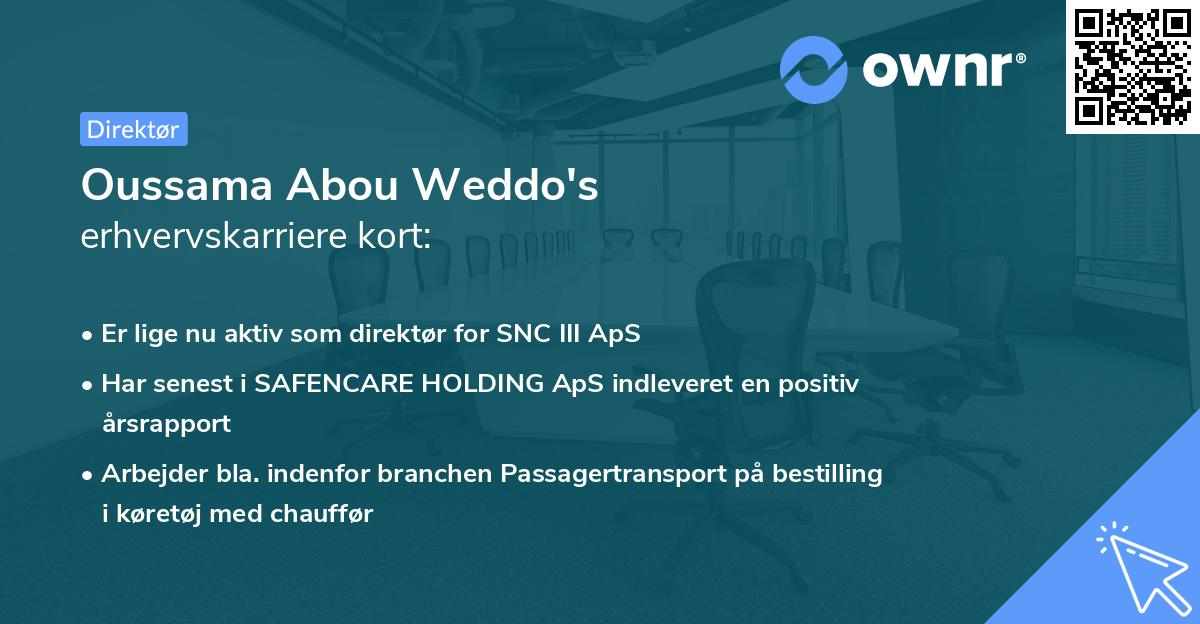 Oussama Abou Weddo's erhvervskarriere kort