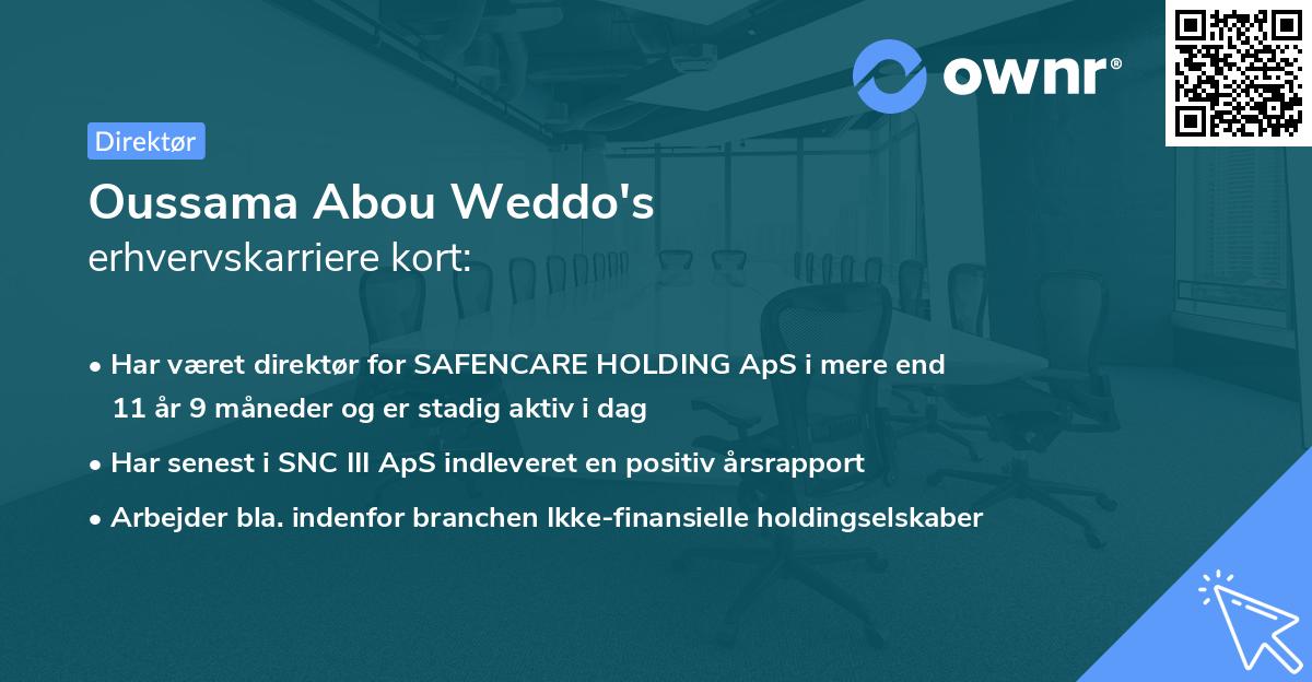 Oussama Abou Weddo's erhvervskarriere kort