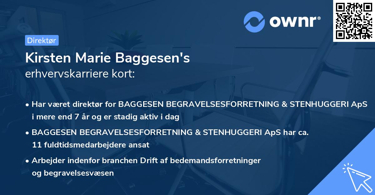 Kirsten Marie Baggesen's erhvervskarriere kort