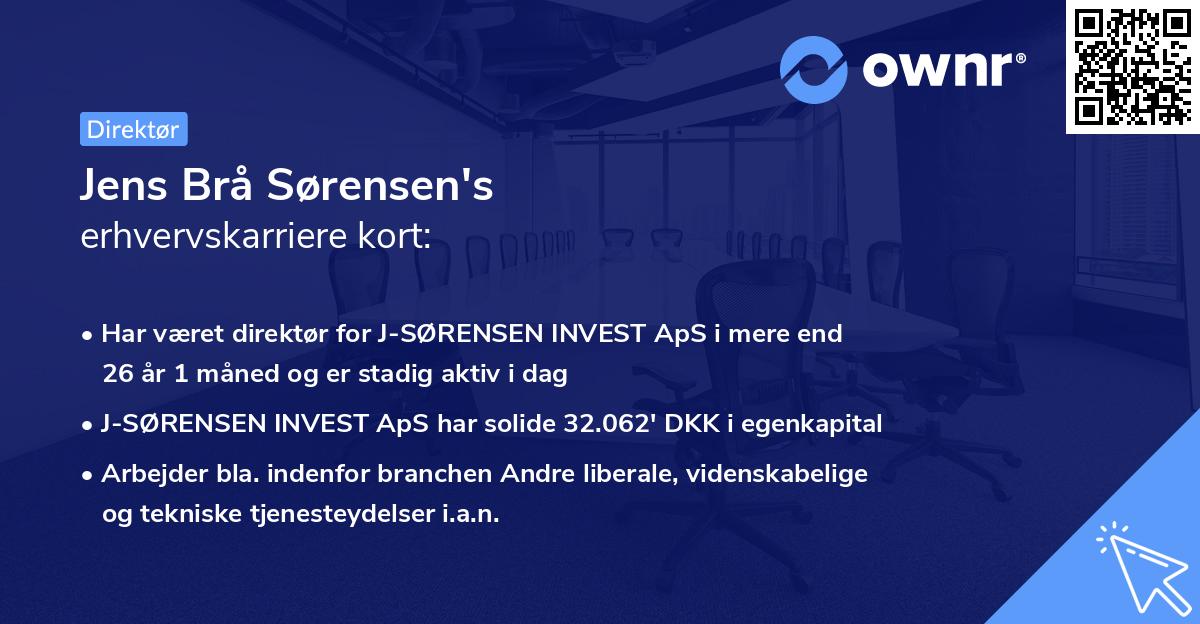 Jens Brå Sørensen's erhvervskarriere kort
